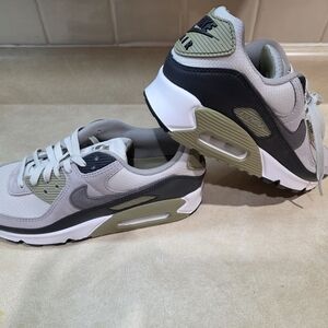 Nike Air Max 90 Sneakers in Gray, Bone and Olive